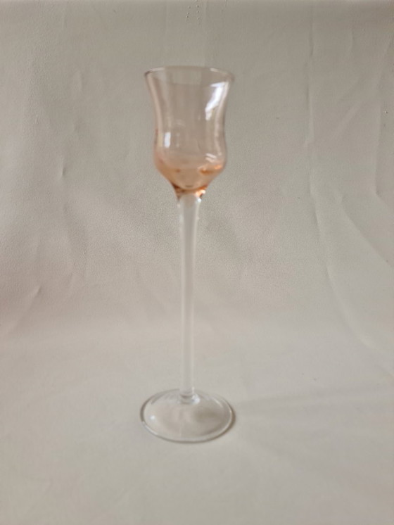 Image 1 of Vintage gekleurde likeurglazen, 6 stuks