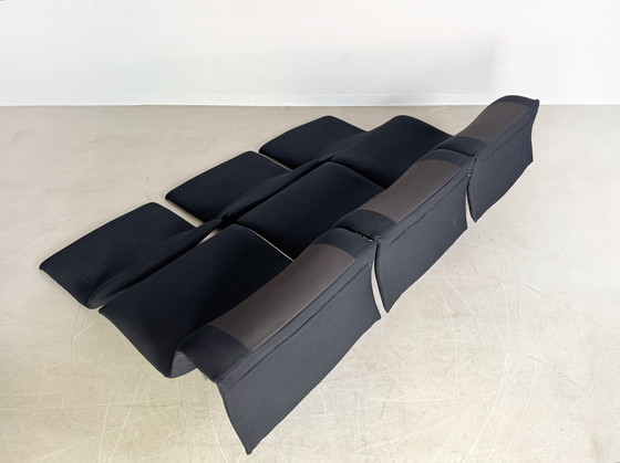 Image 1 of Saporiti Italia Wave Sofa Giovanni Offredi 1970 ontwerp met drie zitplaatsen