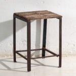 Antique industrial stool in pine wood and iron – Central Europe, circa 1950 – Industrieel (photo 6 of 33)