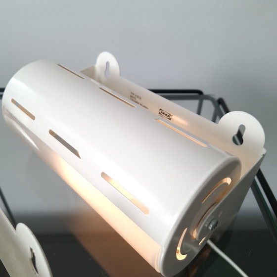 Image 1 of 2x vintage wall lamp Ikea Smyg V1013 white 90s