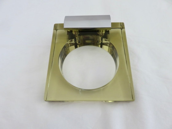 Image 1 of Porte gobelet en verre de Murano et laiton chromé Italy années 70