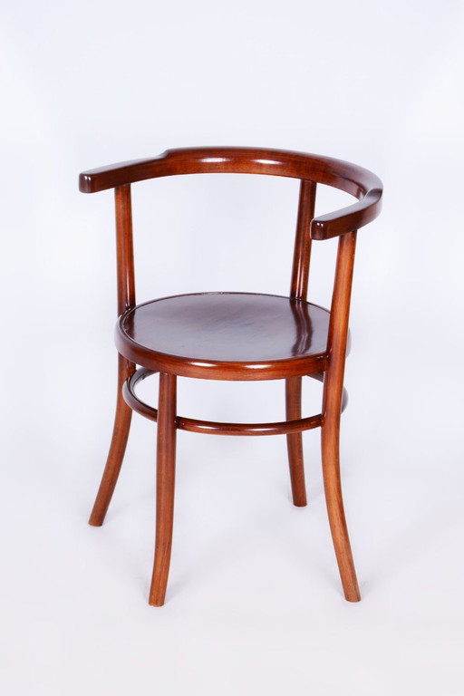 Restaurierter Art-Deco-Stuhl von Thonet, Buche, wiederbelebt polnisch-tschechisch, 1920er Jahre – stoelen fauteuils, Wood