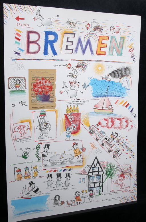 Schlote, Wilhelm - Bremen - Original design drawing - signed UNIKAT