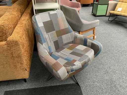 Softline Noomi Swivel Armchair – Maharam Assembled Check – Multicolor – Swivel chairs, Cotton, Metal (photo 6 of 6)