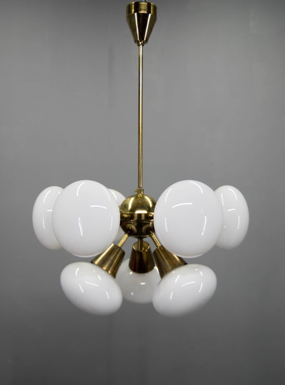 Image 1 of Kamenicky Senov Sputnik kroonluchter, 9 vlammen, jaren 70, goede staat