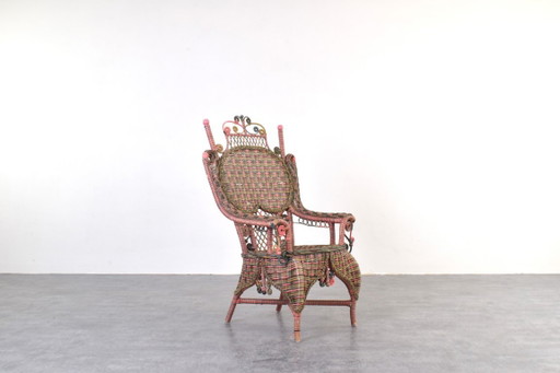 Fauteuil victorien américain en osier de Heywood-Wakefield, années 1910 – Wicker