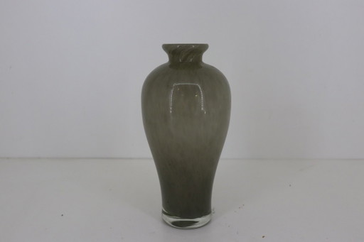 Mouth-blown Glass Decorative Vase – Grey/Green Marbled Glass – 20 cm