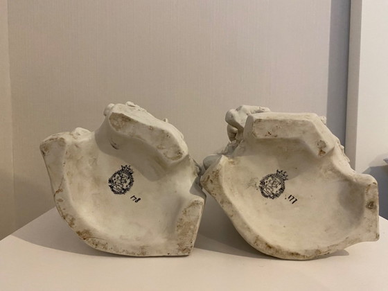 Image 1 of Paar antike weiße Keramikskulpturen – Dekorative Eisbären