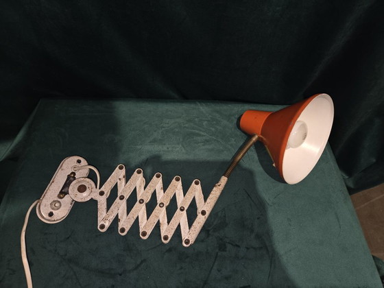 Image 1 of Lampada da parete vintage industriale a forma di armonica - Arancione