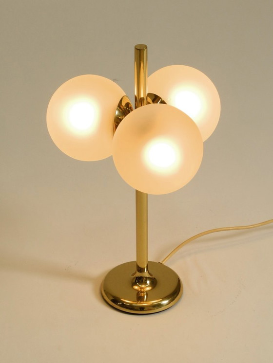Image 1 of Original 1960s Space Age brass table lamp by Kaiser Leuchten