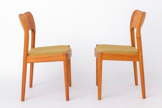 Image 1 of Set aus 8 Niels Koefoed „Ole“ Esszimmerstühlen, dänisches Teakholz, 1970er Jahre, Mid-Century Modern, restaurierte Stühle