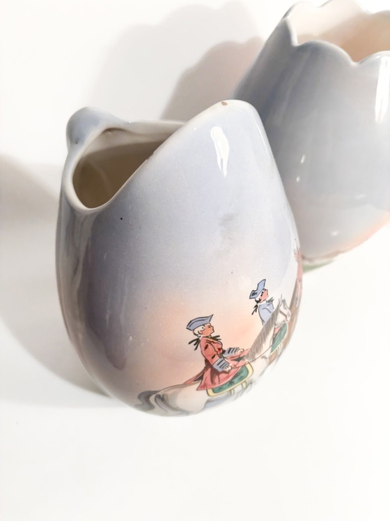 Paire de vases en céramique Castelli peints à la main, années 1950 – Ceramic (photo 3 of 13)