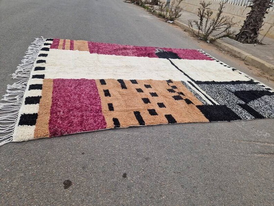 Tappeto marocchino fatto a mano - marrone, nero e rosa - 3X2m – Tappeti, Wool, Cotton, Modern (photo 3 of 10)