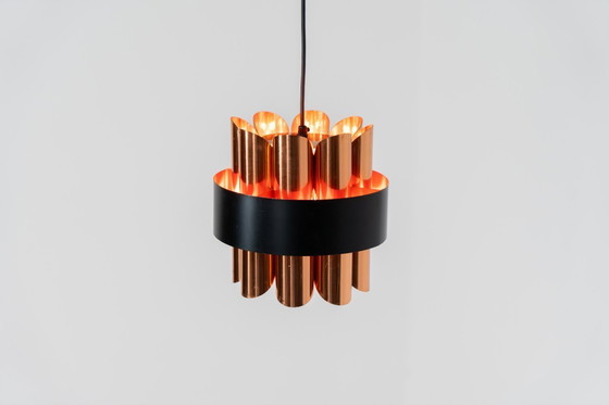 Image 1 of Copper pendant light by Werner Schou for Coronell (Denmark, 1970s).