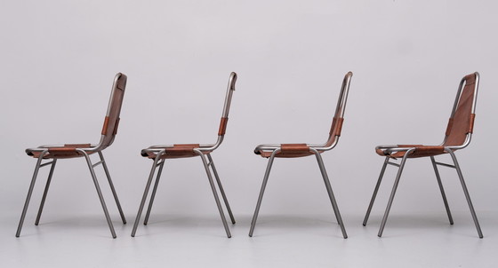 Image 1 of 4x “Les Arcs” Chairs selected by Charlotte Perriand – 1970S