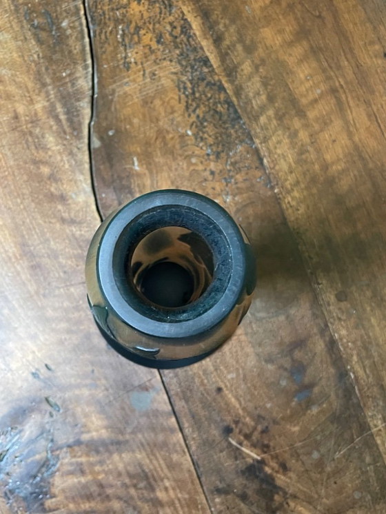 Image 1 of Vasen signiert DE VANNES – mehrschichtiges Glas – florales Dekor – 31 und 32 cm