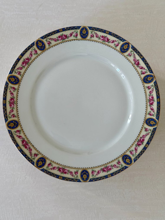 Image 1 of Set van 7 Limoges porseleinen borden, Frankrijk