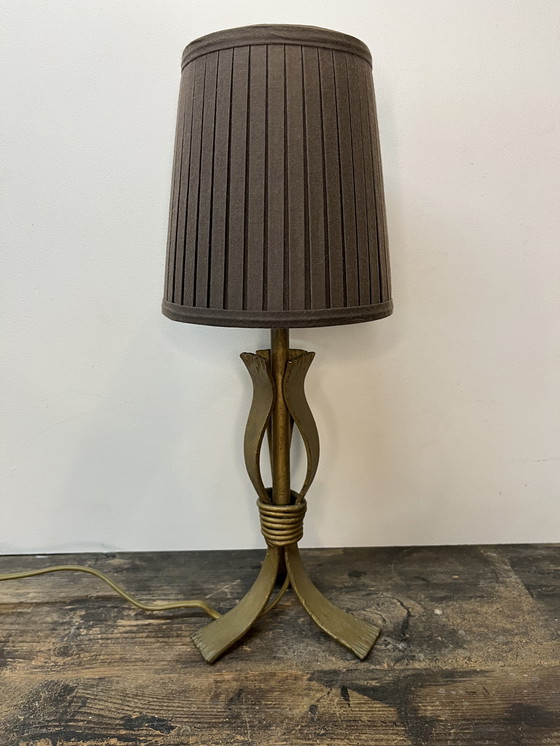 Image 1 of Vintage Metalen Brutalist Tafellamp