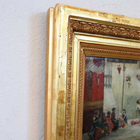 Image 1 of Oil Painting on Canvas, Children Playing, Italy 19th Century