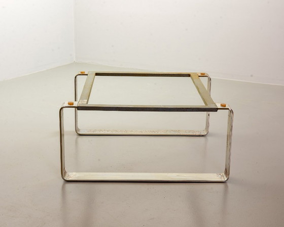 Image 1 of Mid-Century Ardesia Collection Brutalist Square Slate Stone Coffee Table in Pia Manu Style. Belgium, 1960s.