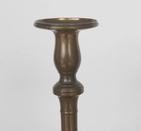 Image 1 of Candelabros, juego de 2, antiguos, de finales del siglo XIX, de latón.