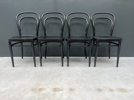 4X Thonet 218 Stühle, Schwarz.