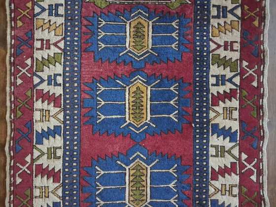 Tapis Anatolien Kars Kazak fait main 141×110cm, Coton, Laine, Multicolore (photo 6 sur 13)