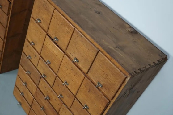 Image 1 of Alter deutscher Apothekerschrank aus Kiefer und Eiche, 1950er Jahre