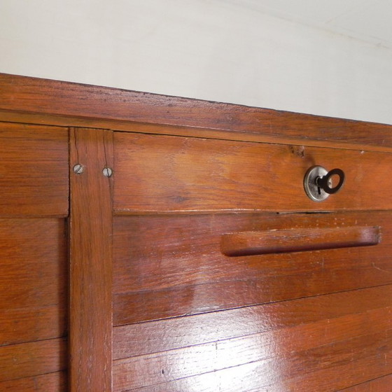 Image 1 of Eichenschrank mit Rollläden und 3 Rollläden, 180 cm hoch, 1950er Jahre