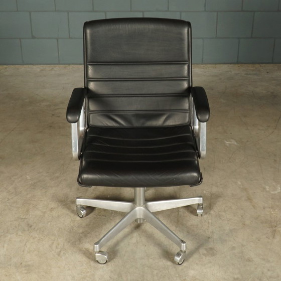 Vintage Office Chair – Black Leather – Drabert – 1970s – Metal (photo 4 of 14)