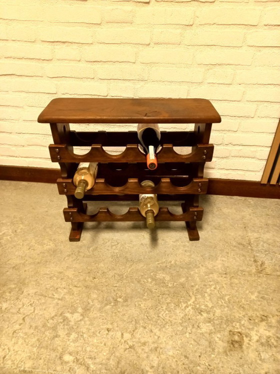 Image 1 of Brutalist wooden wine rack