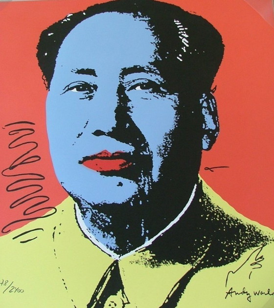 Image 1 of 1986 Carnegie Museum of Art After Andy Warhol "Mao Zedong - Handnumrerad " Lithograph