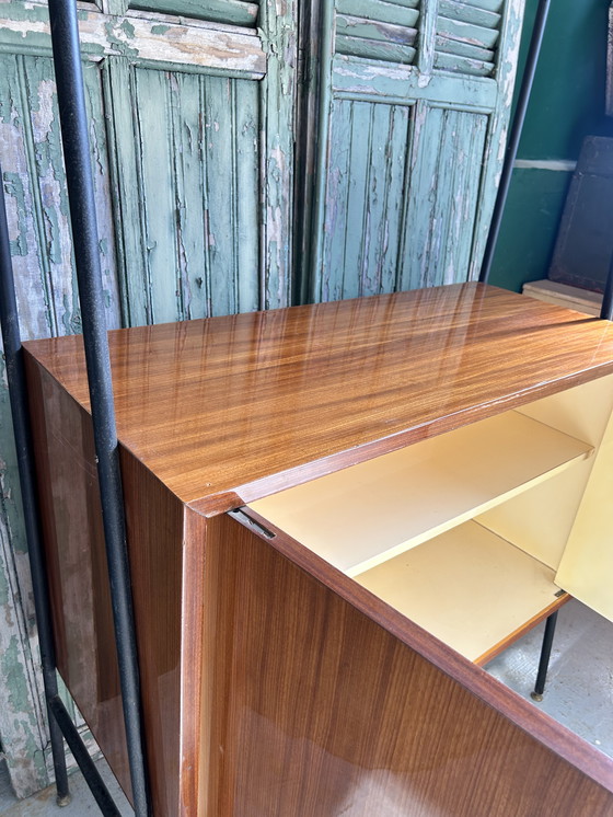 Image 1 of Modernist highboard in mahogany and metal