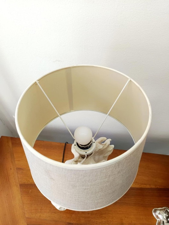 Image 1 of Lampe Cheval en Céramique Craquelée Art Déco