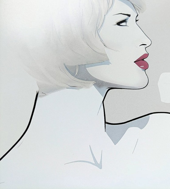 Image 1 of [A/P] Purple White Patrick Nagel inspired Fine art Print 80s Fashion Pop Poster