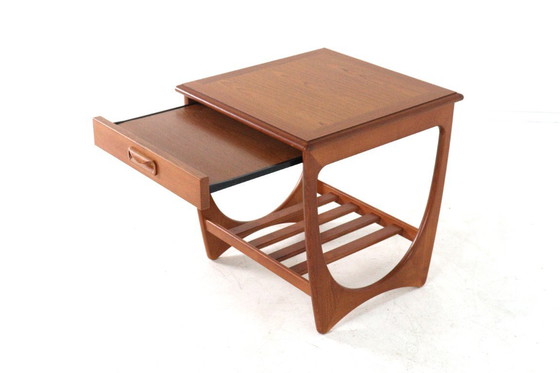 Image 1 of G Plan side table with pull-out drawer vintage