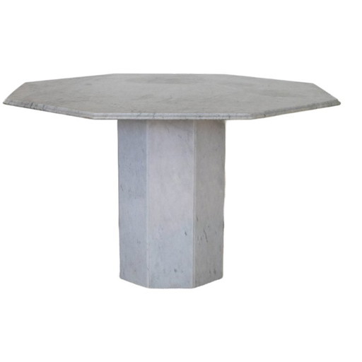 Italiaanse achthoekige carrara eettafel