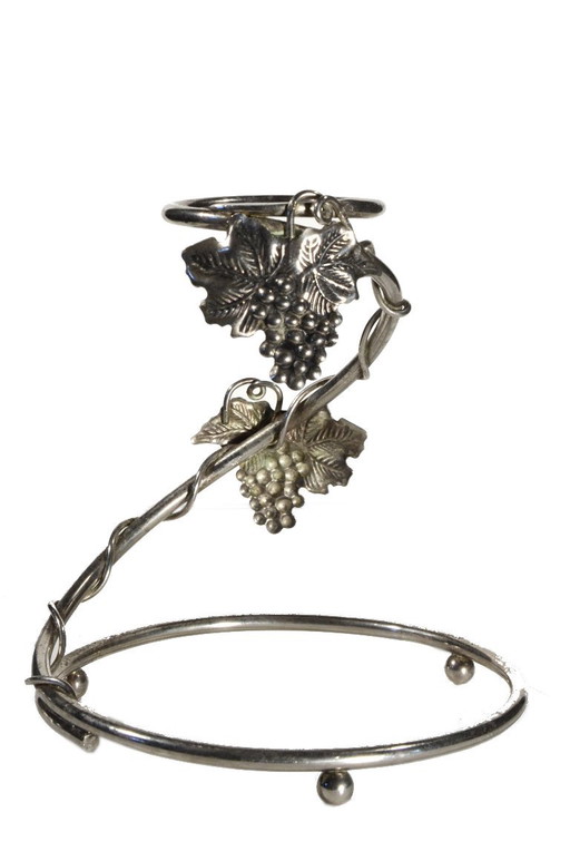 Support Présentoir En Métal Argenté Vigne Raisin, D14xH15cm, Siléa – decoratieve objecten, Metal, Silver (photo 2 of 5)