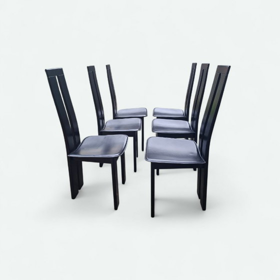 Image 1 of Ensemble de 6 chaises design italiennes – Costantini Pietro – Fabriquées en Italie
