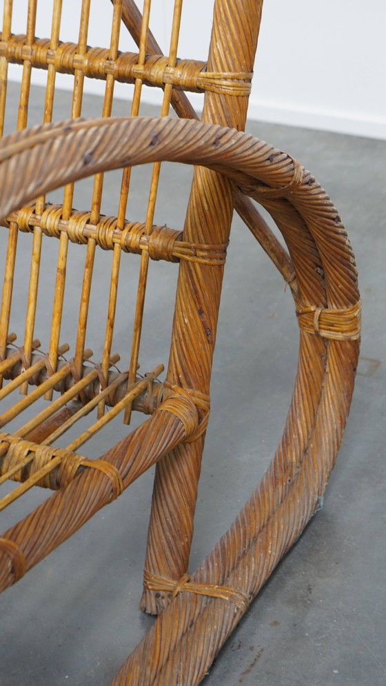 Image 1 of French rattan vintage design armchair from the 1950s