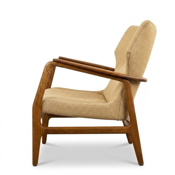 Danish Oak Upholstered Lounge Chair – Pols Potten, Armchairs, Textile, Wood (photo 3 of 5)