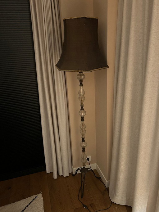 Vintage Staande Schemerlamp Uit 1940-1950 – vloerlampen, Brass