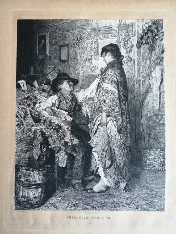 Image 1 of Erbajuolo Veneziano Incisione di C. Turletti 1879