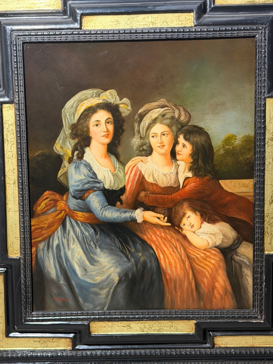 R. Belliagh – Portrait of Women & Children, Oil on Wooden Panel – Paintings & Drawings (photo 3 of 6)