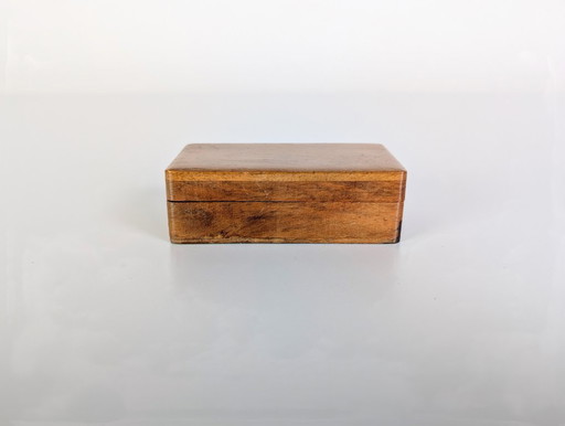 Vintage Holzbox Kästchen Briefmarkenbox Schmuckkästchen Schatulle