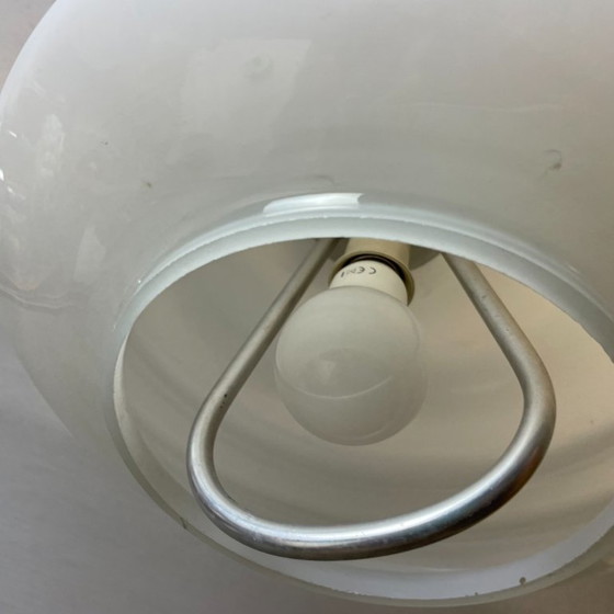 Hanglamp met uittrekbaar glazen frame in mid-century stijl voor de eetkamer, jaren 70. – Leeslamp, Glass (photo 6 of 10)
