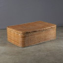 Vintage rattan basket XXL – rattan coffee table