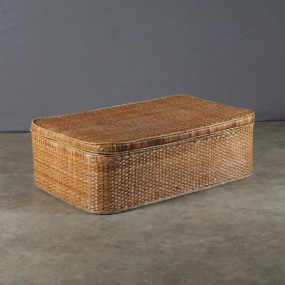 Image 1 of Panier en rotin vintage XXL – Table basse en rotin