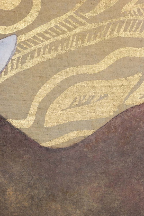 Image 1 of Gemalte Leinwand mit der Darstellung einer Gazelle. Zeitgenössisches Werk.