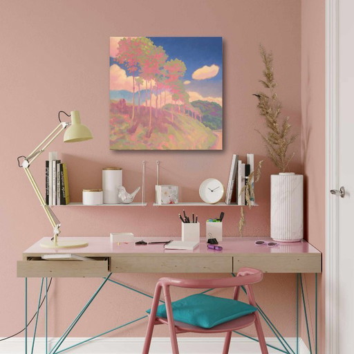 Original painting "Row of Trees" 50x50cm, acrylic paints on canvas
